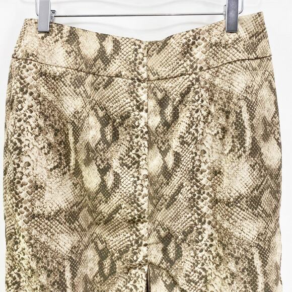 NEW YORK & COMPANY Brown Snake Print Stretch Lined Pencil Skirt - Picture 8 of 10